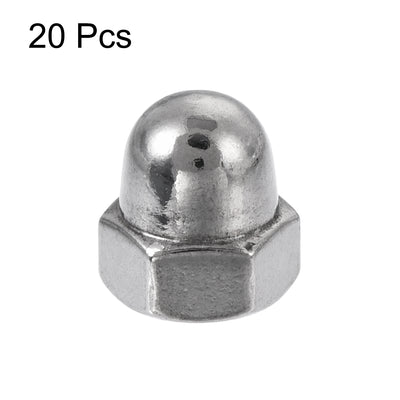Harfington Uxcell M4 Thread Dia Dome Head 304 Stainless Steel Cap Acorn Hex Nuts 20pcs