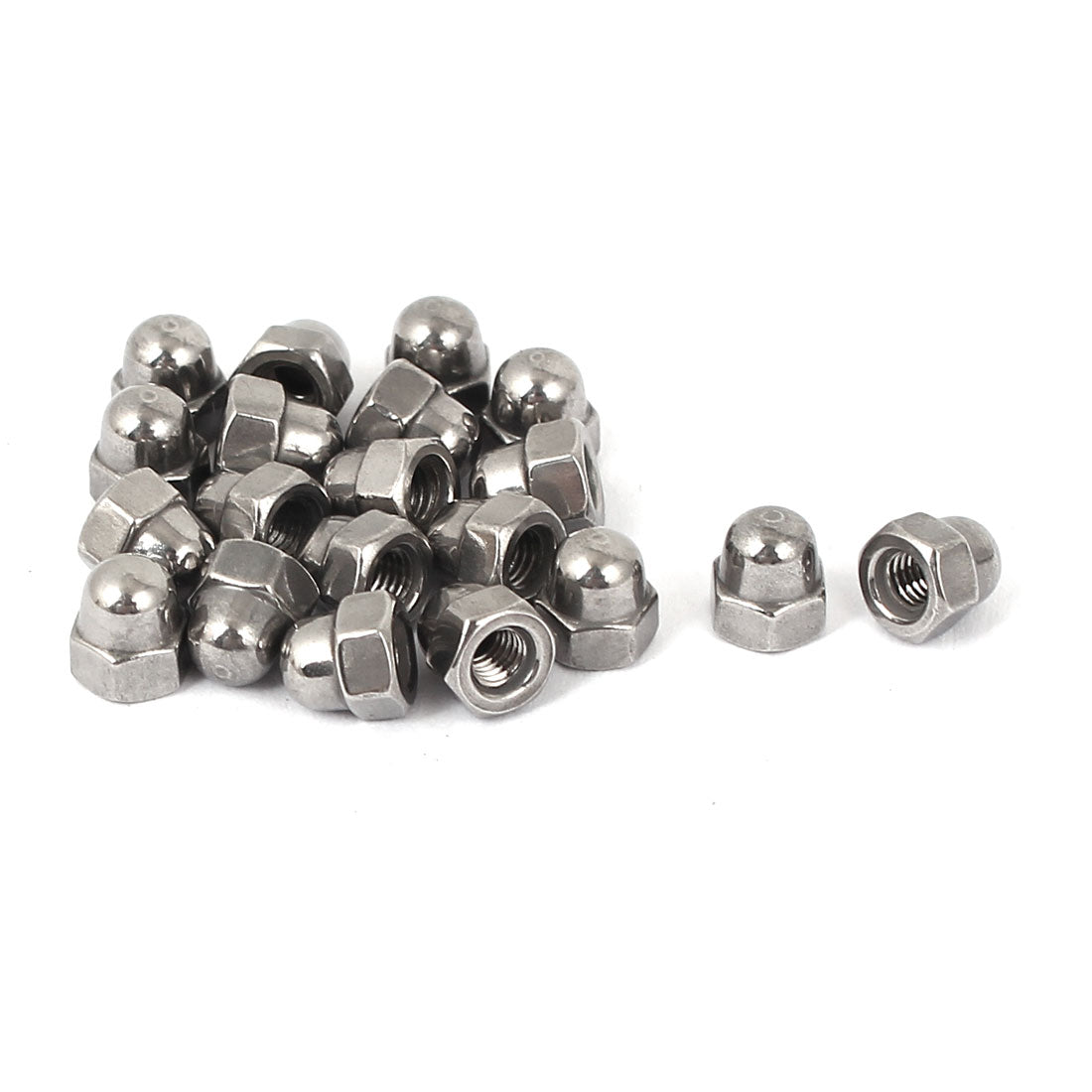 uxcell Uxcell M3 Thread Dia Dome Head 304 Stainless Steel Cap Acorn Hex Nuts 20pcs