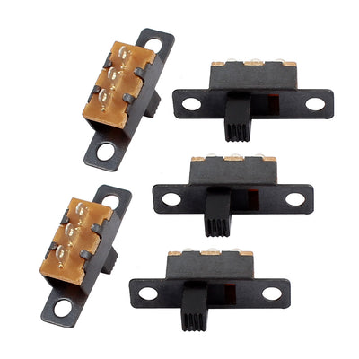 Harfington Uxcell 5Pcs 2 Position On/Off SPDT 3 Terminal PCB Panel Mini Vertical Slide Switch