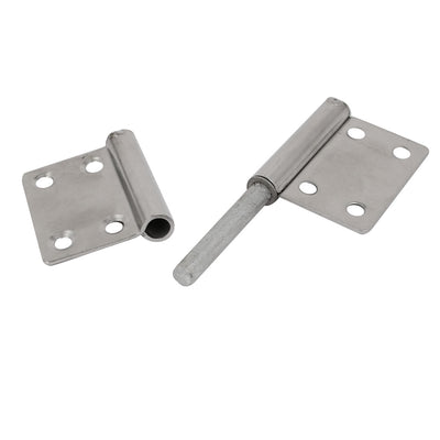 Harfington Uxcell 4-inch Length Stainless Steel Two Leaves Detachable Flag Hinges Silver Tone 2pcs