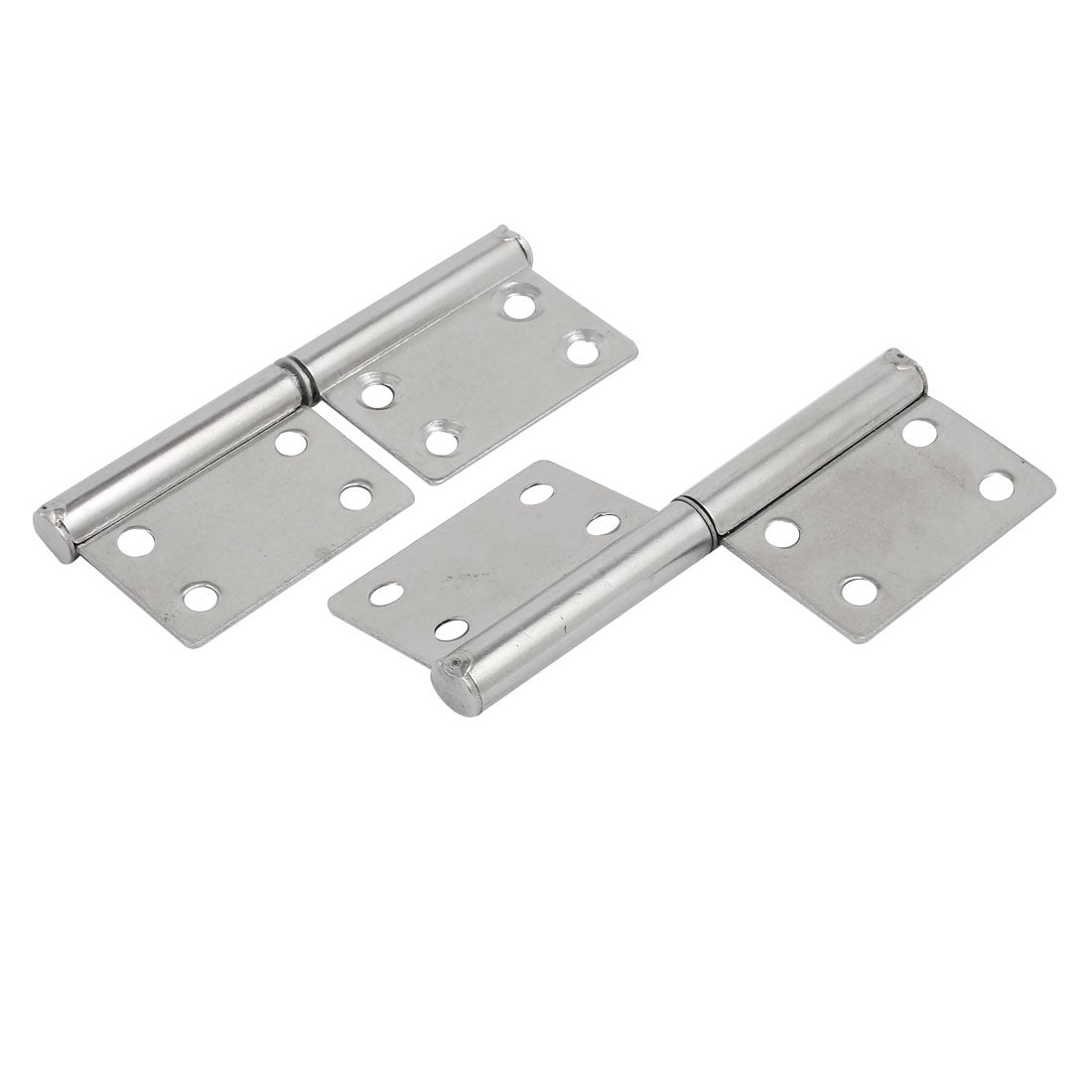 uxcell Uxcell 4-inch Length Stainless Steel Two Leaves Detachable Flag Hinges Silver Tone 2pcs
