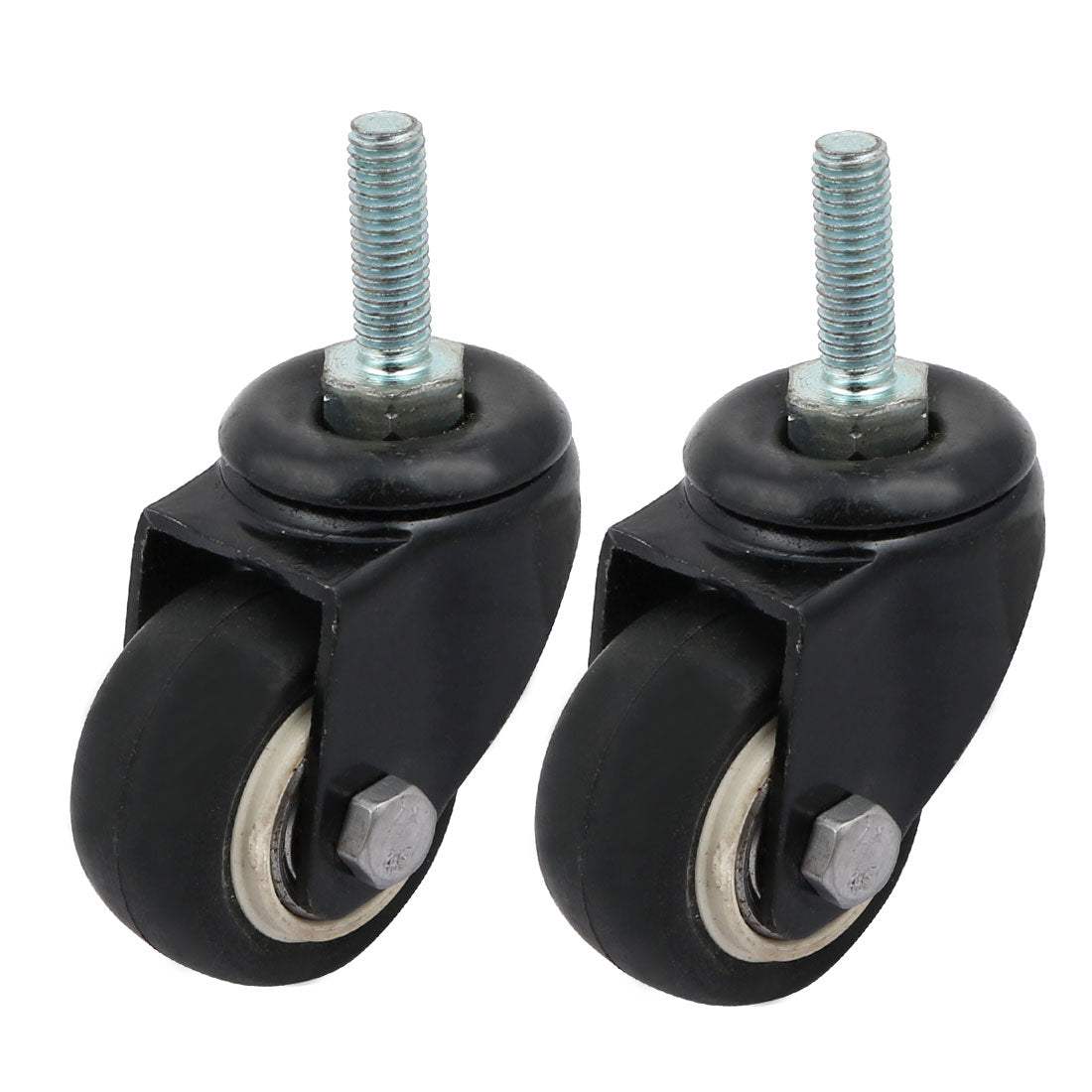 uxcell Uxcell 1.5-inch Dia M8 Threaded Stem Swivel Caster Wheel 2pcs