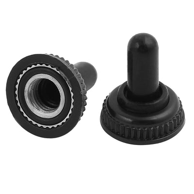 Harfington Uxcell 20Pcs Mini 6mm Thread Toggle Switch Waterproof Rubber Cover Cap Boot Black