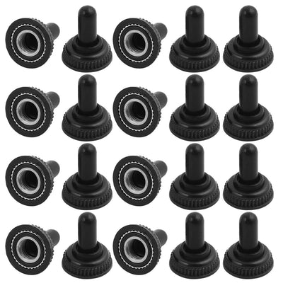 Harfington Uxcell 20Pcs Mini 6mm Thread Toggle Switch Waterproof Rubber Cover Cap Boot Black