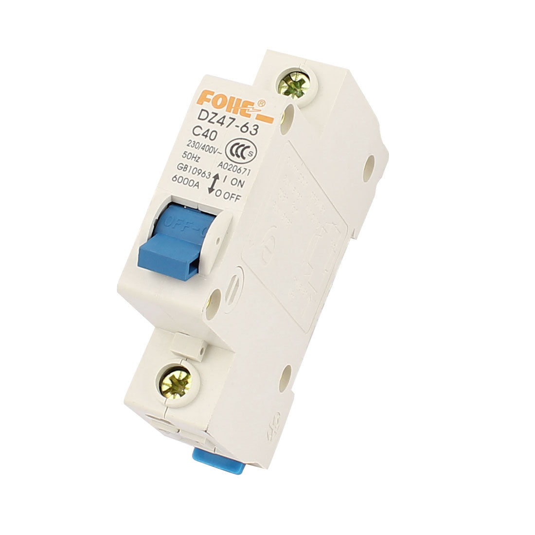 uxcell Uxcell AC 230/400V 40A 1 Pole Overload Protection MCB Circuit Breaker DZ47-63-C40