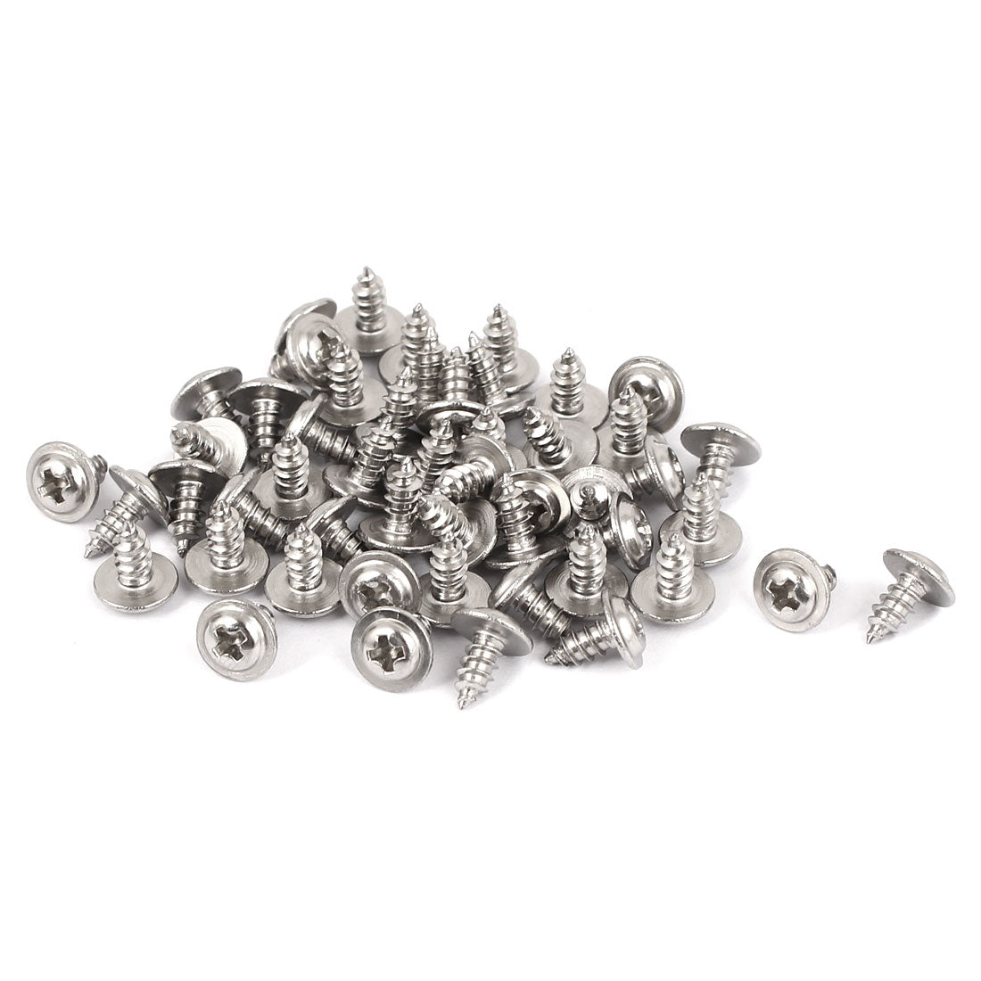 uxcell Uxcell 2.6mmx6mm Thread 304 Stainless Steel Phillips Pan Head Self Tapping Screws 50pcs
