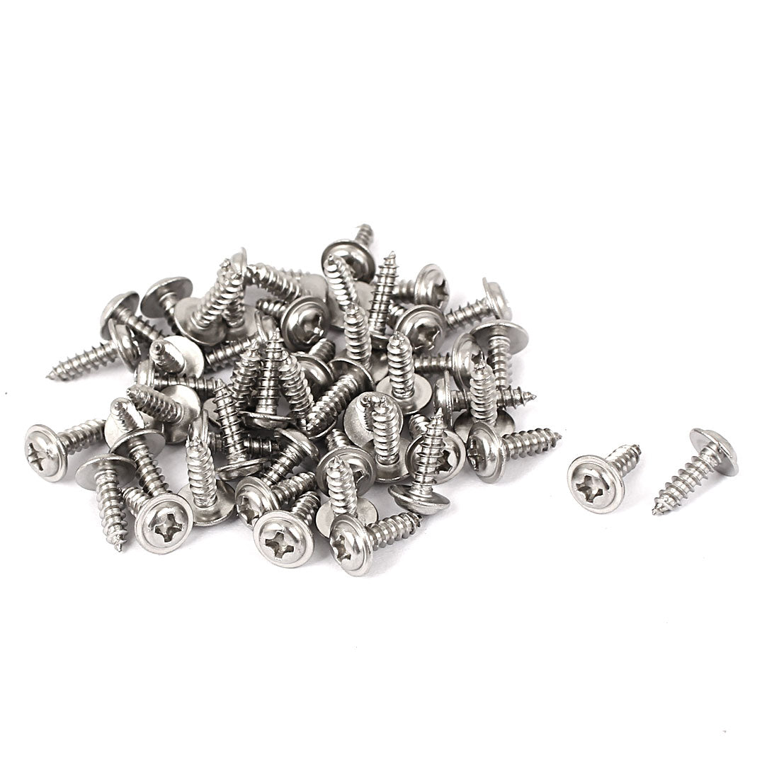 uxcell Uxcell 3mmx10mm Stainless Steel Phillips Flat  Sheet Self Tapping Screws 50 Pcs