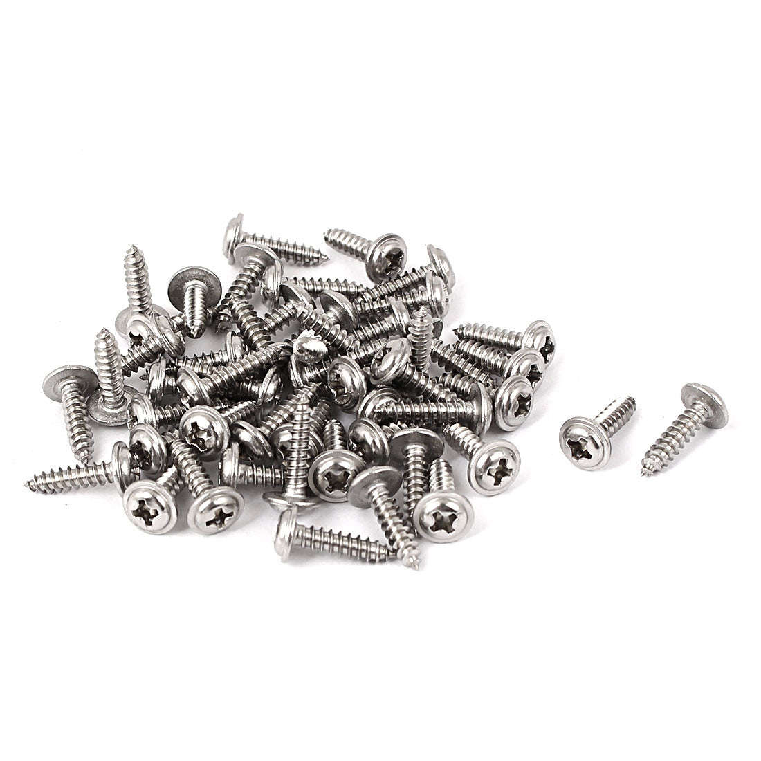 uxcell Uxcell 3mmx12mm Stainless Steel Phillips Flat  Sheet Self Tapping Screws 50 Pcs