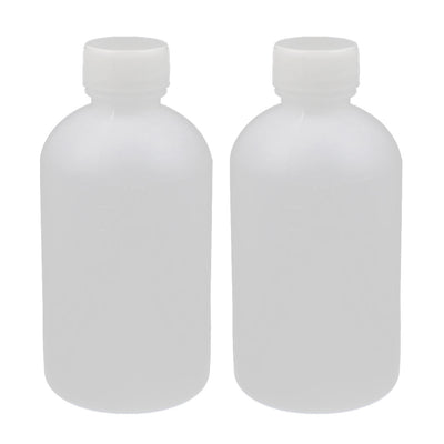 Harfington Uxcell 2Pcs 100mL Lab Experiment Plastic Clear White Graduated Chemicals Reagent Container Bottle