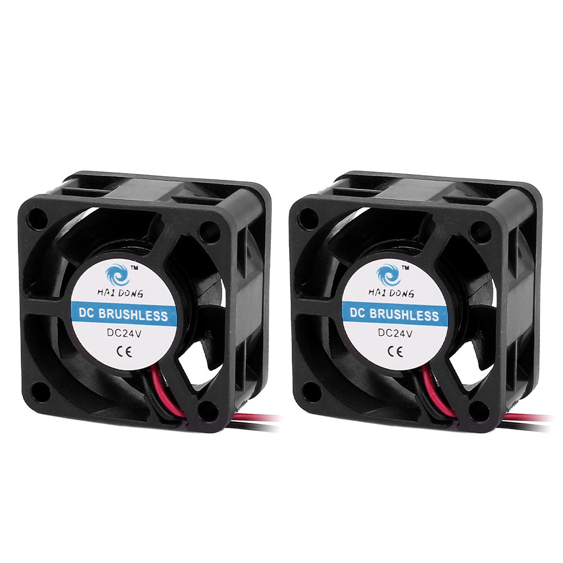 uxcell Uxcell 2Pcs DC 24V 0.04A Brushless Sleeve PC Case Fan Cooler Cooling 40 x20mm Black