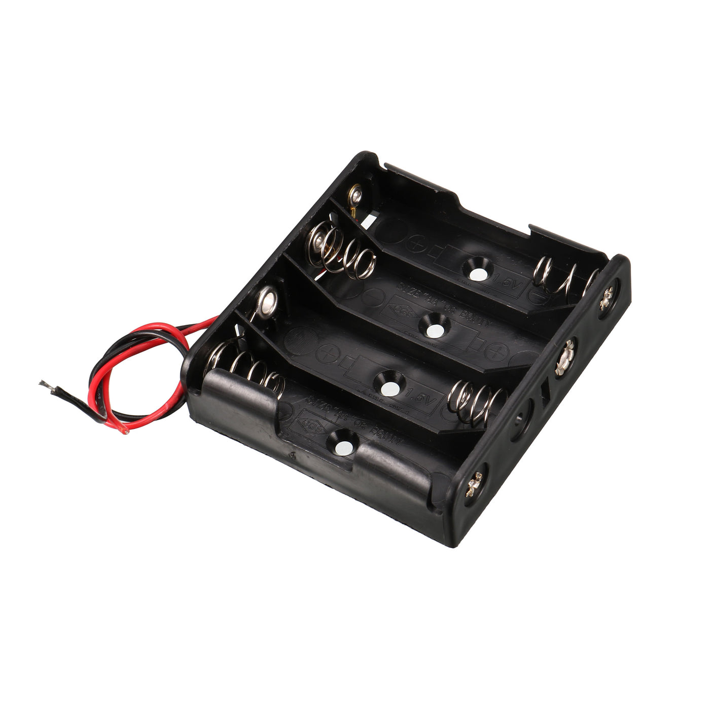 uxcell Uxcell 6V Output 4 x 1.5 AA Battery Holder Connector Enclosed Open Boxs Wire Leads