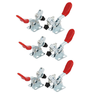 Harfington Uxcell GH-201 27Kg Holding Capacity Horizontal Flanged Base Toggle Clamps 6pcs