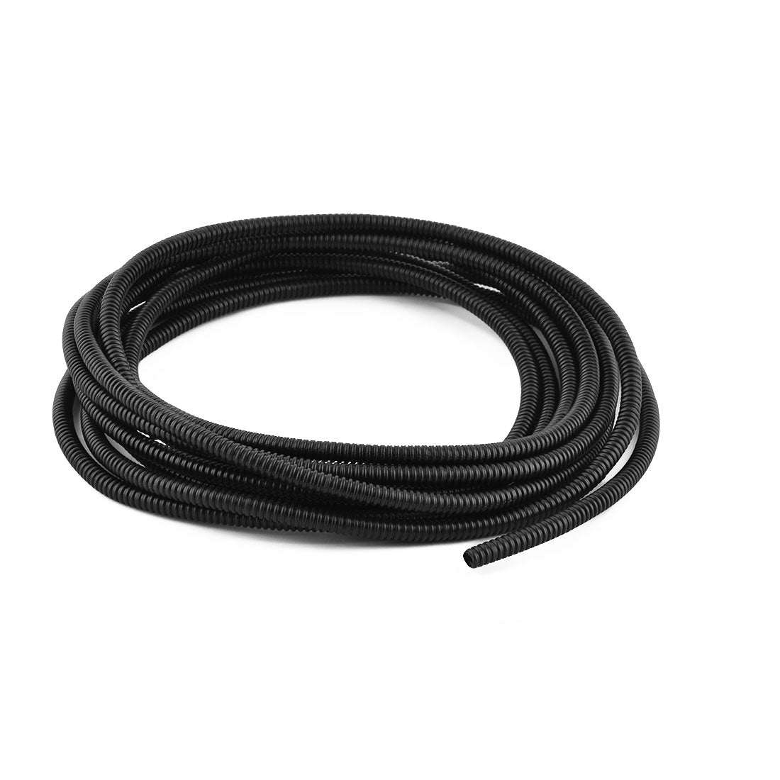 uxcell Uxcell 4.8 M 5 x 7 mm Plastic Flexible Corrugated Conduit Tube for Garden,Office Black