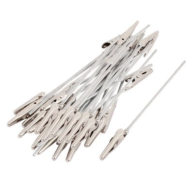Harfington Uxcell Non-insulated Electric Test Crocodile Metal Alligator Clips Silver Tone 120mm Long 35pcs
