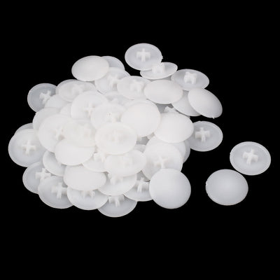 uxcell Uxcell 17mm x 4.5mm Round Shaped Clear White Plastic Phillips Screw Caps Lids 60pcs