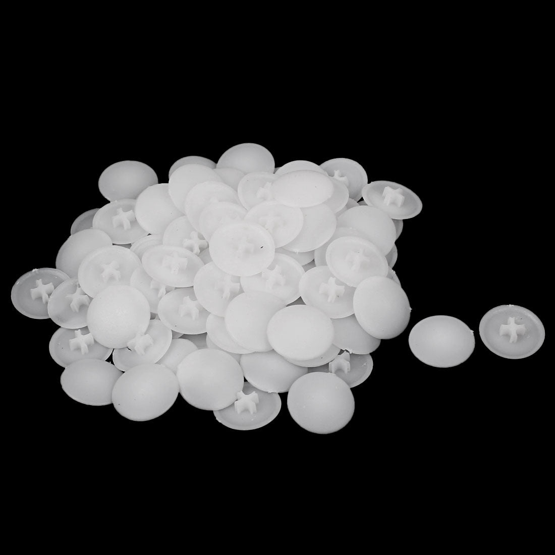 uxcell Uxcell 6mm Phillips Screws 17mm Dia Round White Plastic Decoration Cap Cover 80pcs