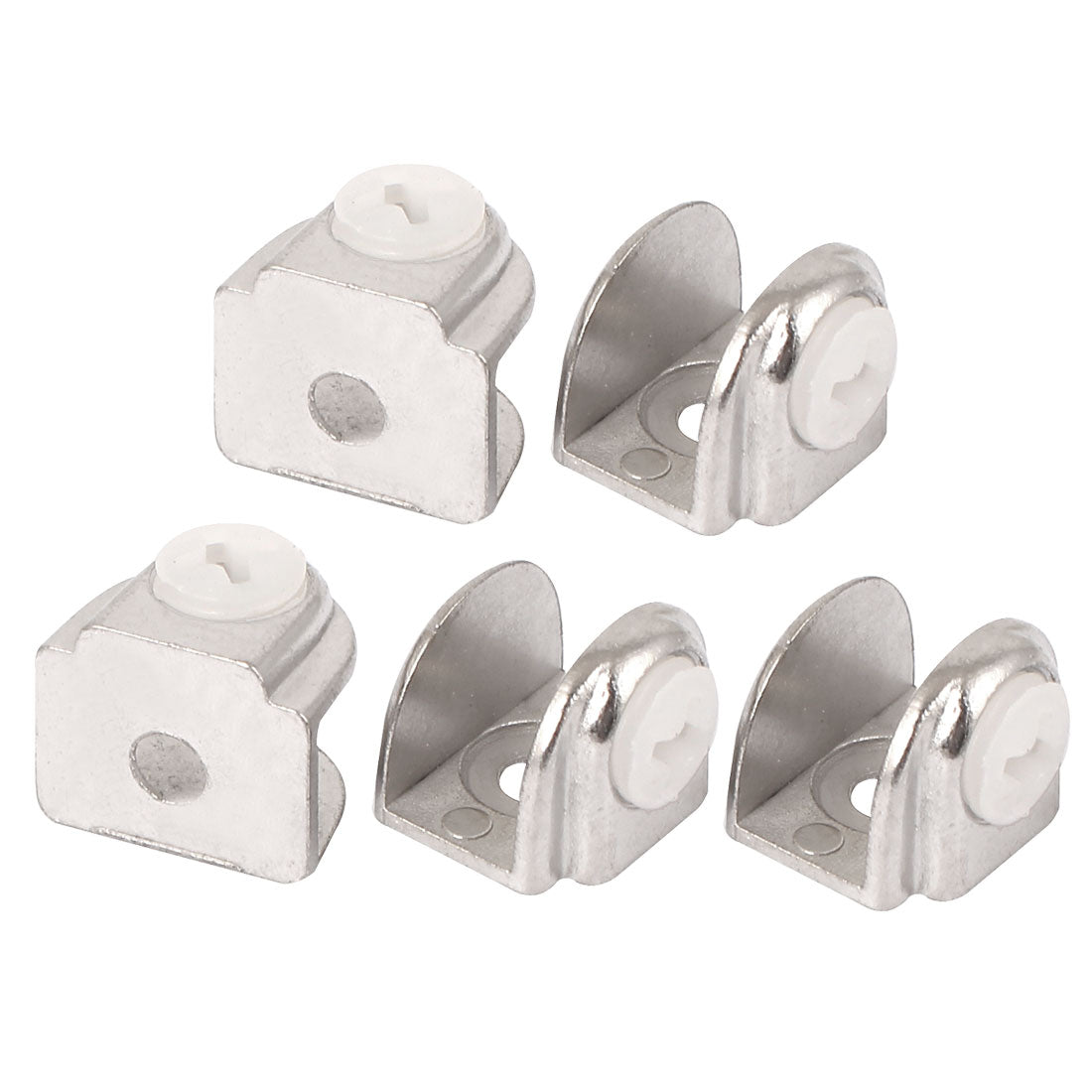 uxcell Uxcell 5pcs Semi-circular Metal Glass Shelf Clamp Bracket Holder Support for 4-8mm Thickness