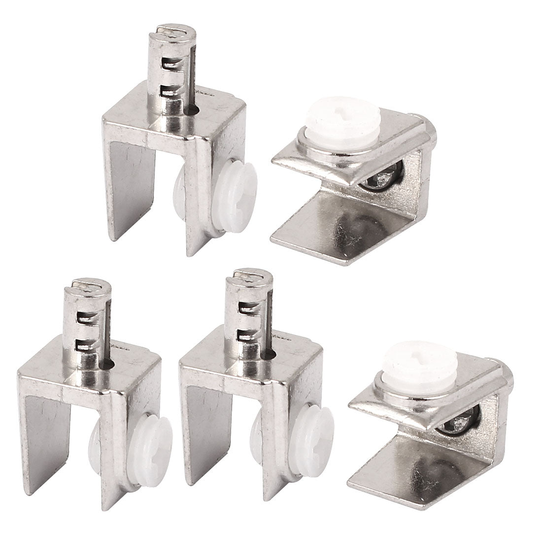 uxcell Uxcell 3mm-8mm Thickness Alloy Bathroom Shelf Glass Clip Clamp Bracket Support 5pcs