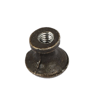 Harfington Uxcell 3.5mm Threaded 12mm Diameter Metal Pull Handle Knob Bronze Tone 10pcs w Screws