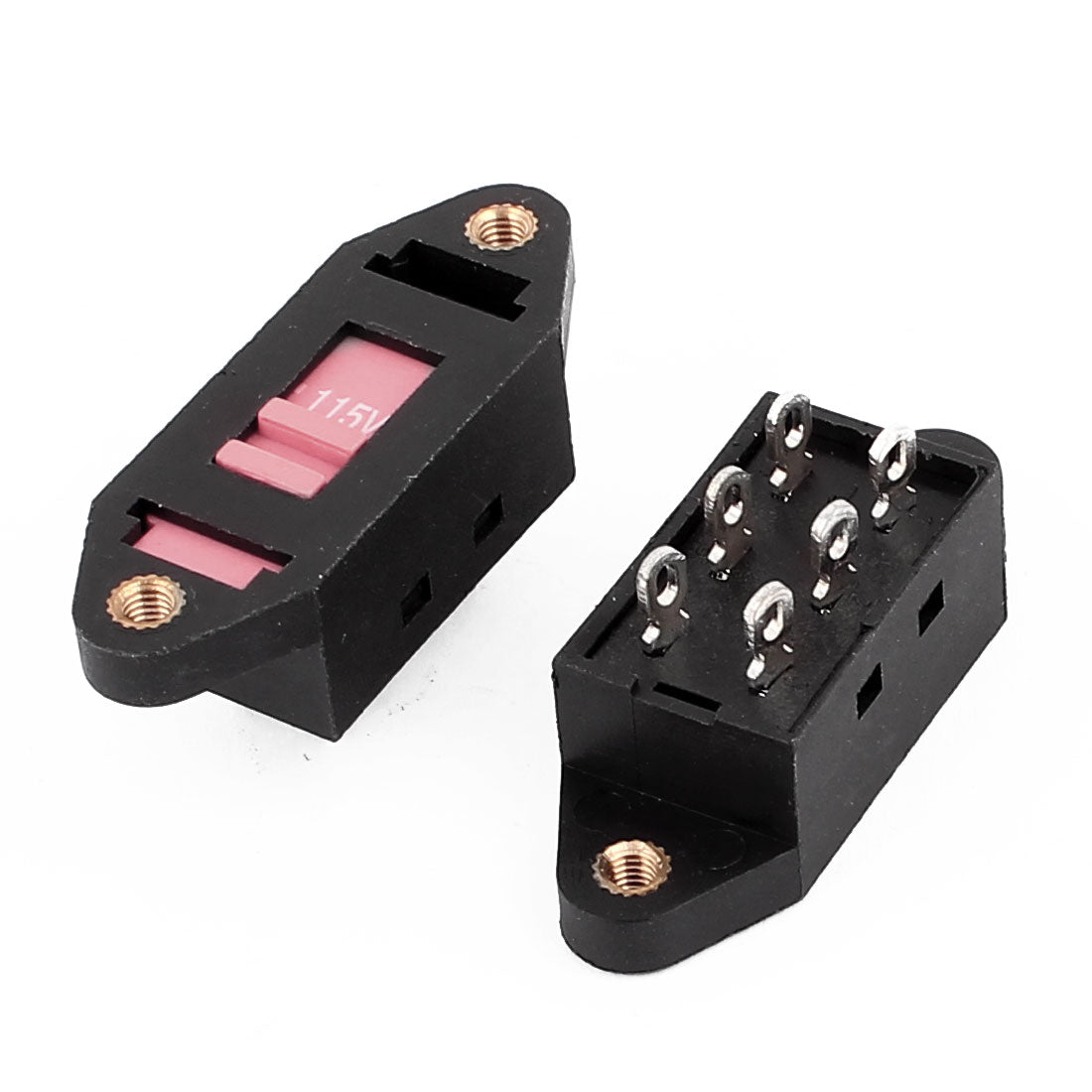 Uxcell 5PCS AC 230V-115V 6 Terminals DPDT Voltage Selector Slide Switch ...