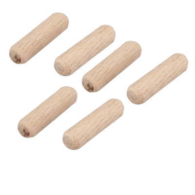 Harfington Uxcell Cabinet Drawer Round Fluted Wood Wooden Craft Dowel Pins Khaki 8 x 30mm 6pcs