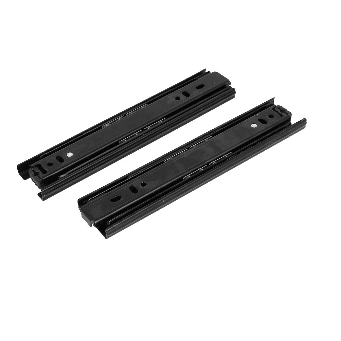 uxcell Uxcell 8-inch 3 Fold Side Mount Full Extension Ball Bearing Drawer Slides Black 2pcs