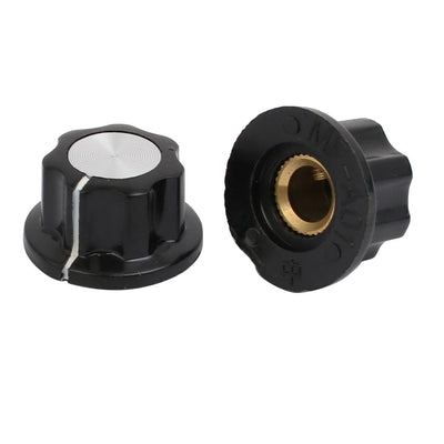 Harfington Uxcell 12 Pcs Black 6mm Shaft Insert Dia Potentiometer Control Rotary Knobs Caps