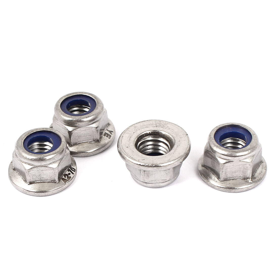 Uxcell Uxcell M8 304 Stainless Steel Hex Flange Nylon Insert Locking Lock Nuts 4pcs