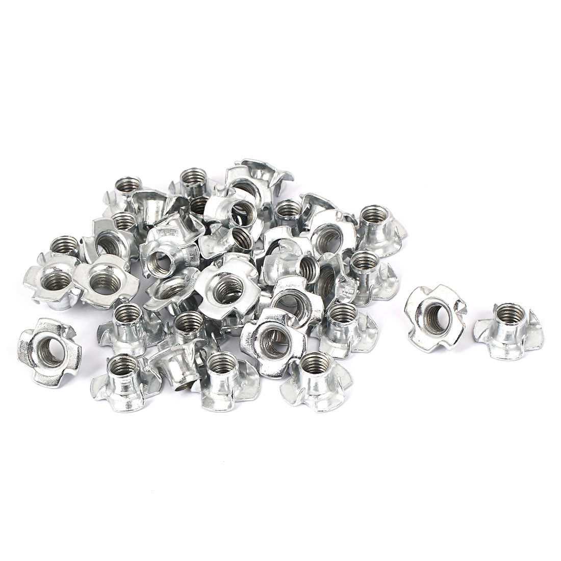 uxcell Uxcell Furniture M8 Thread Zinc Plated 4 Prong Tee Nuts Insert Connectors 40pcs
