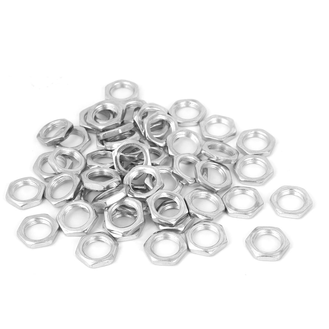 uxcell Uxcell M10x0.75x3mm Zinc Plated Hex Nuts Fastener 50pcs for Screws Bolts