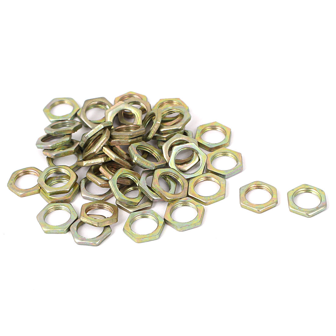 uxcell Uxcell M9x0.75x2.5mm Carbon Steel Hex Nuts Fastener 50pcs for Screws Bolts