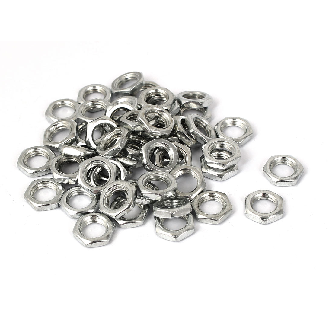 Uxcell Uxcell M10x1x4mm Zinc Plated Hex Nuts Fastener 50pcs for Screws Bolts