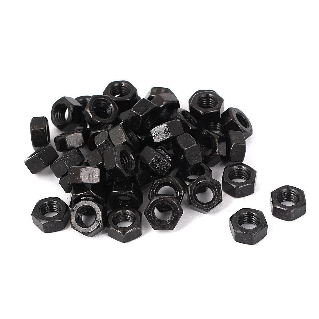 Uxcell Uxcell M5 Carbon Steel Grade 8 Hexagon Hex Nut Black 50pcs