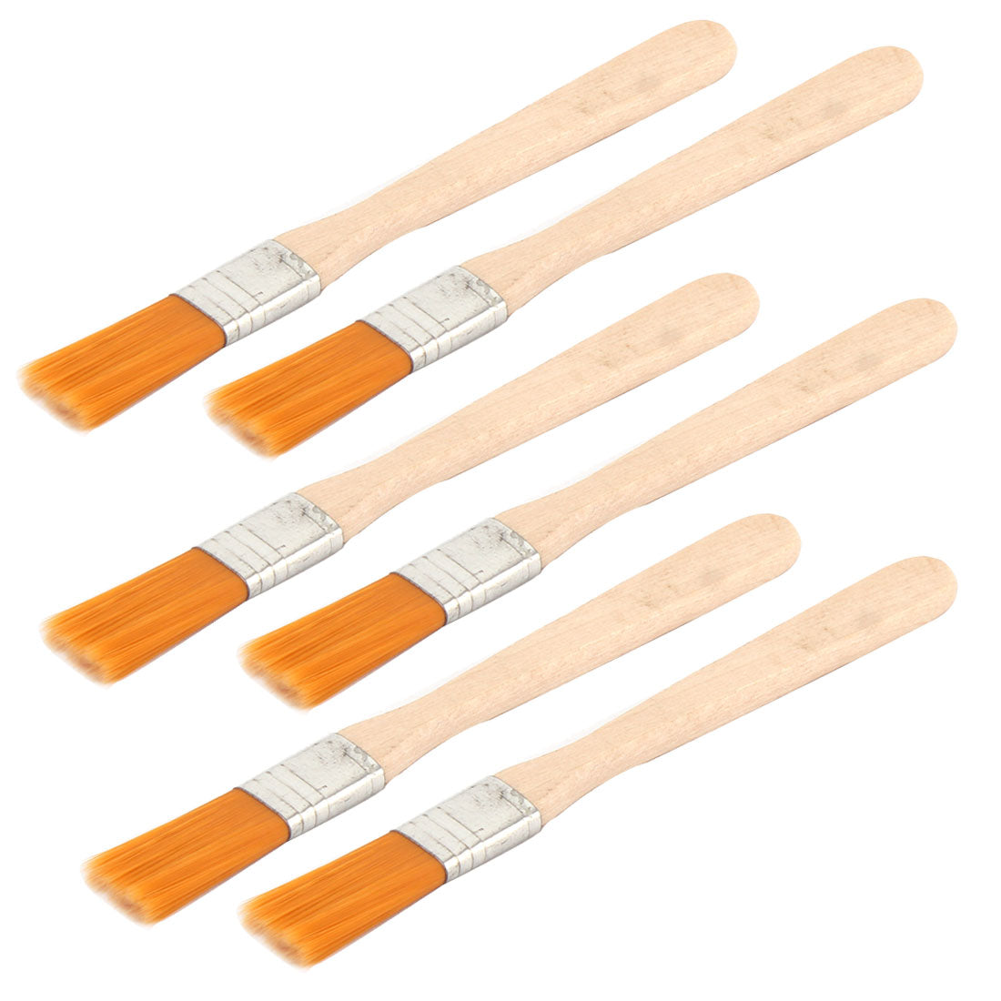 uxcell Uxcell Wooden Handle Nylon Hair Artist Painter Drawing Oil Paint Brush 6 PCS