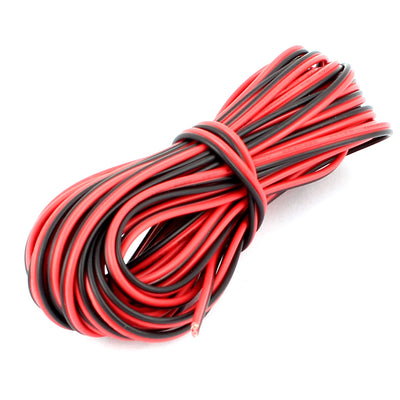 Harfington Uxcell Black Red 22AWG Indoor Outdoor PVC Insulated Electrical Wire Cable 6 Meters Long