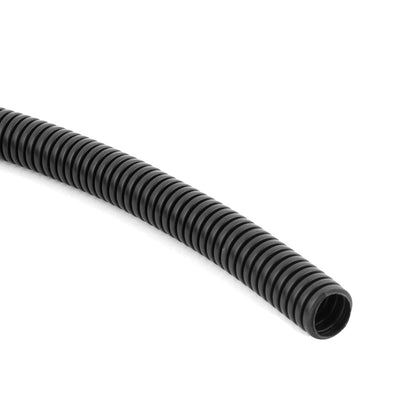 Harfington Uxcell 2.9 M 14.5 x 18 mm PVC Flexible Corrugated Conduit Tube for Garden,Office Black