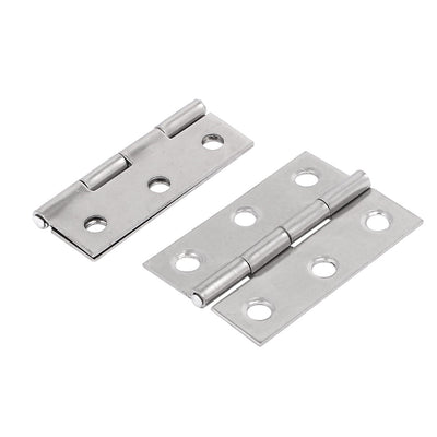 Harfington Uxcell Furniture Cabinet Door Stainless Steel 6-hole Hinges 2" Length 20pcs