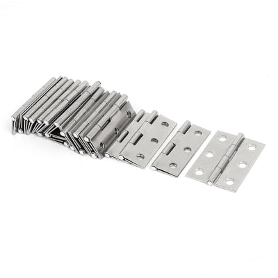Harfington Uxcell Furniture Cabinet Door Stainless Steel 6-hole Hinges 2" Length 20pcs