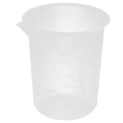uxcell Uxcell Lab Kitchen Plastic Marking Measure Tool Measuring Cup Container Clear 600ml