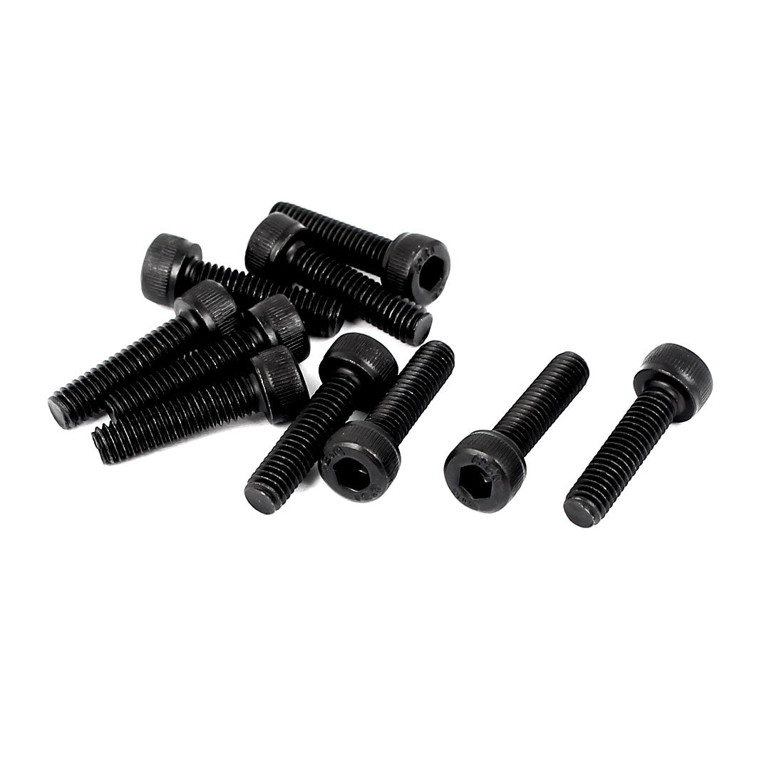 Uxcell Uxcell M3x16mm 12.9 Alloy Steel Screw Cap Point Hex Socket Screws Bolts Black 50Pcs