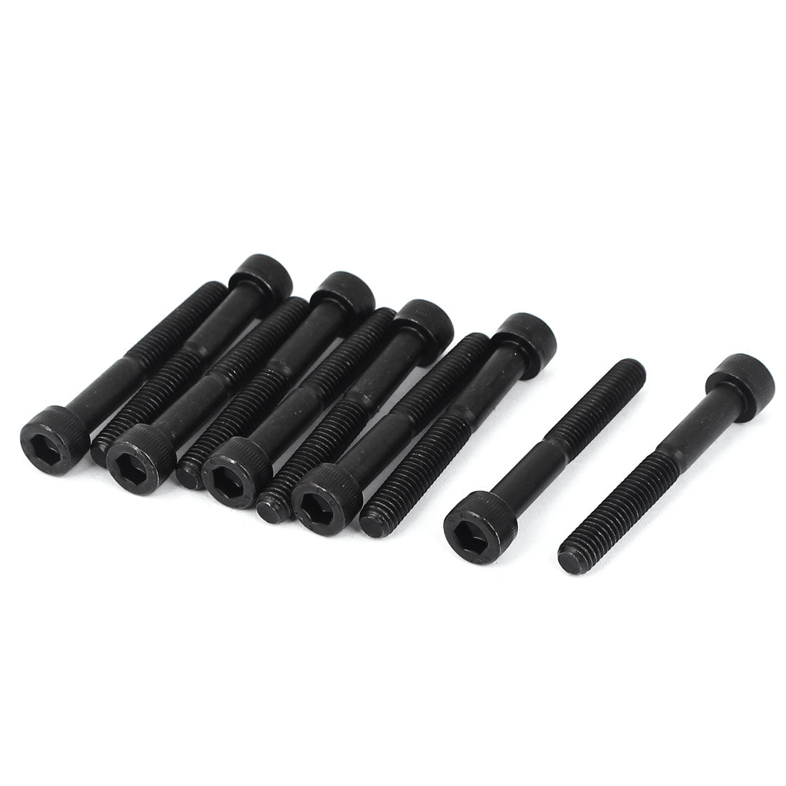 Uxcell Uxcell M6x45mm 12.9 Alloy Steel Hex Socket Screws Partially Threaded Bolts Black 10Pcs