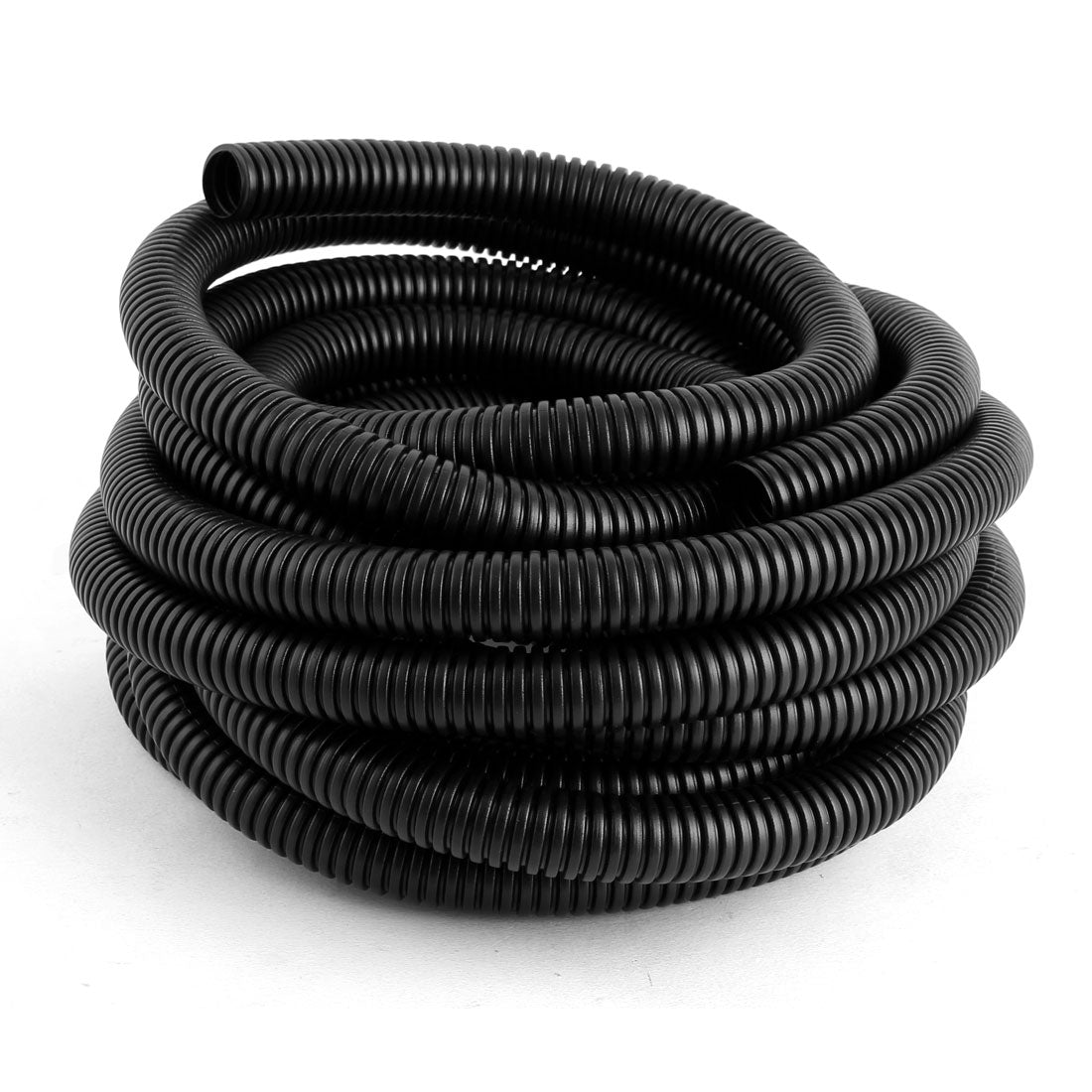 uxcell Uxcell 6.2 M 17 x 20 mm Plastic Corrugated Conduit Tube for Garden,Office Black