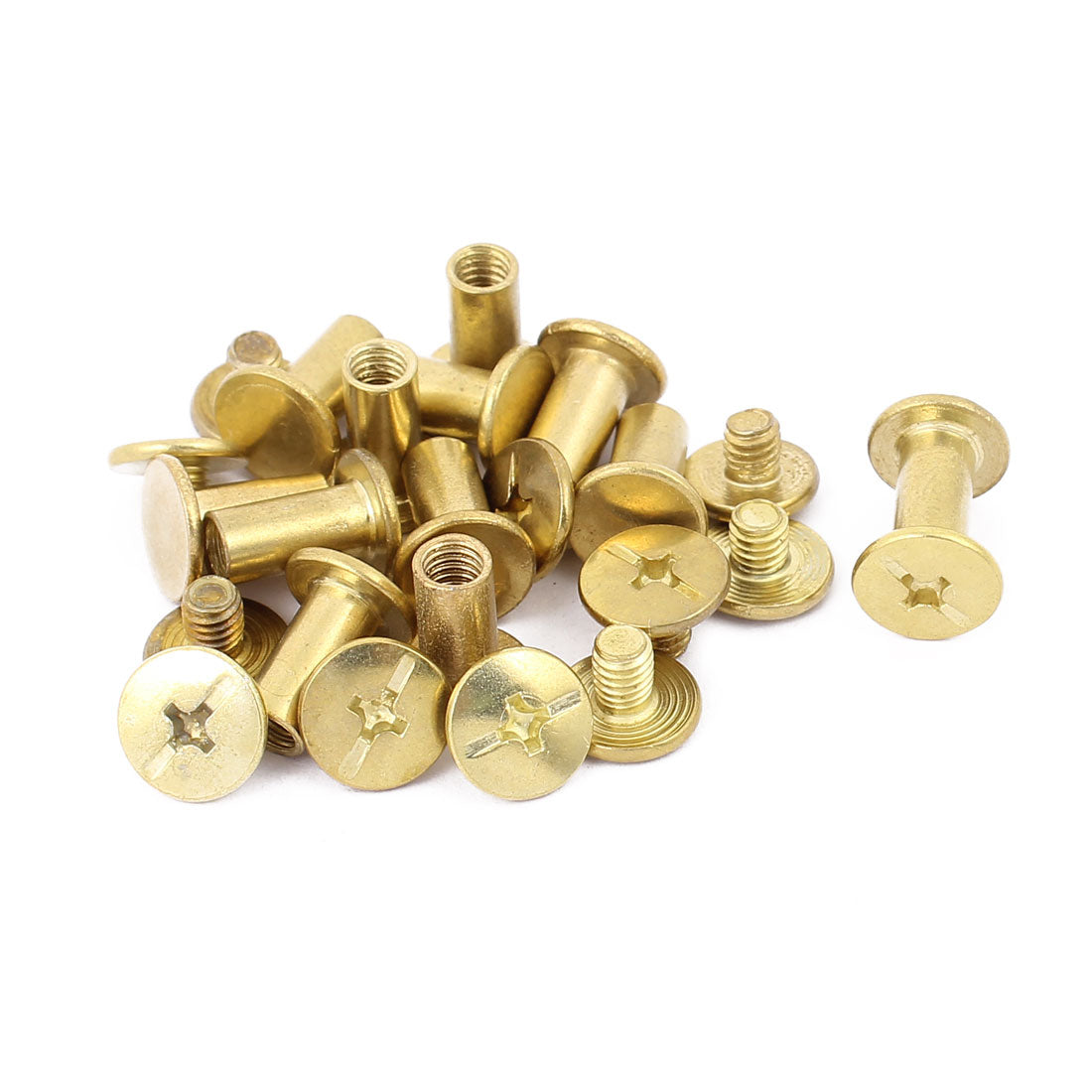 uxcell Uxcell M5x10mm Binding Screw Post Brass Tone 12pcs for Photo Albums Scrapbook