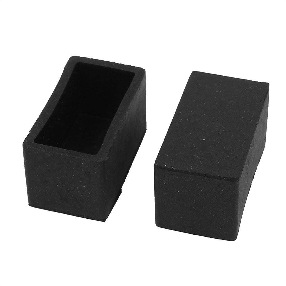 uxcell Uxcell Rectangle Shaped Furniture Table Chair Leg Foot Plastic Cover Cap Black 40mm x 20mm 8pcs