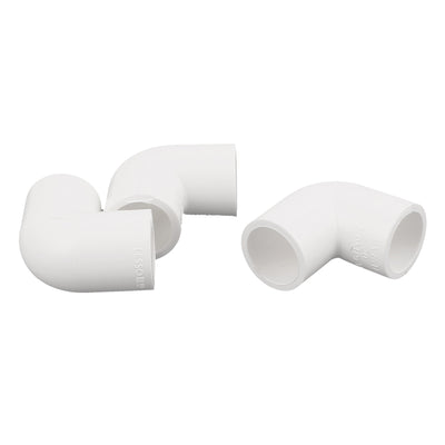 Harfington Uxcell PVC-U 90 Degree Elbow 20mm Dia Drainage Pipe Adapter Connector White 3 Pcs