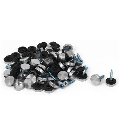Harfington Uxcell Home Decor Fittings Stainless Steel Mirror Screw Nails 14mm Diameter Cap 50 Pcs