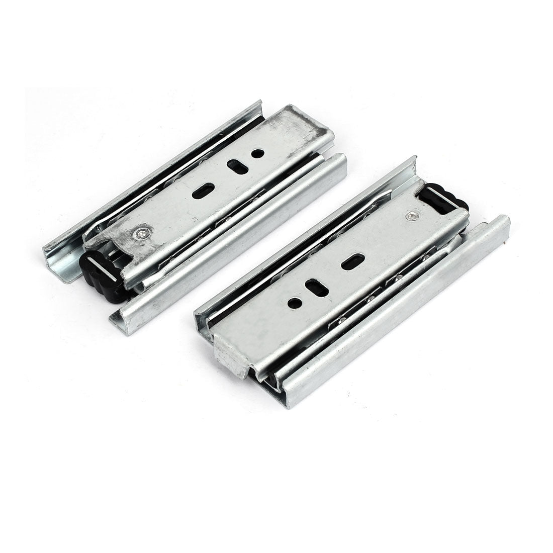 uxcell Uxcell 4-inch 3 Sections Telescoping Ball Bearing Damper Drawer Slide Silver Tone 2pcs