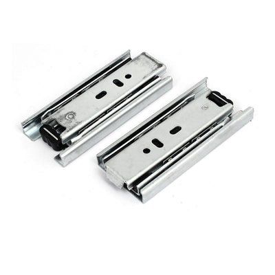 Harfington Uxcell 4-inch 3 Sections Telescoping Ball Bearing Damper Drawer Slide Silver Tone 2pcs