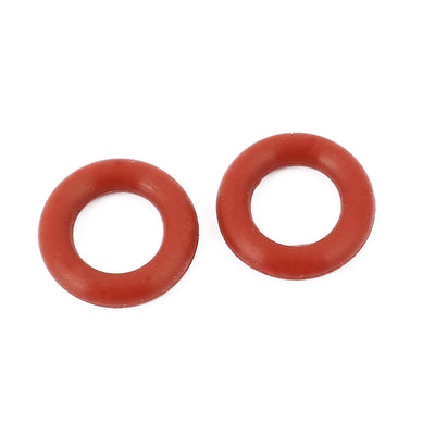 Harfington Uxcell 4pcs 3mm Thick Heat Oil Resistant Mini O-Ring Rubber Sealing Ring 14mm OD Red
