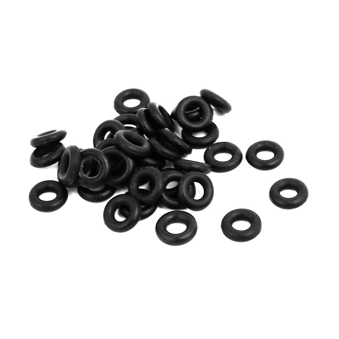 uxcell Uxcell 35 Pcs Black 7mm x 2mm Oil Resistant Sealing Ring O-shape Grommets